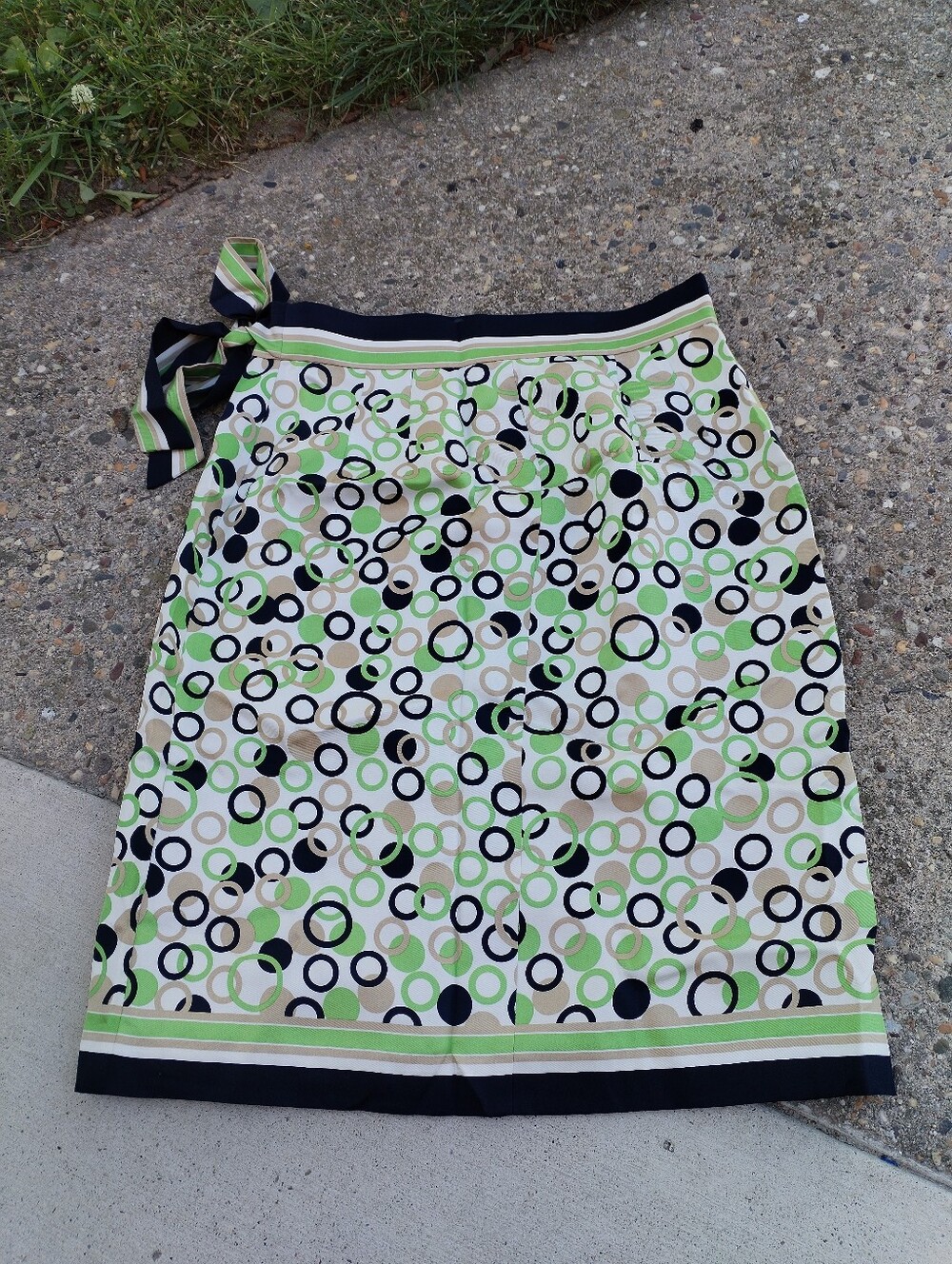 🔴Talbots Black and Brown Wrap Skirt Knee-Length Resort Wear 8